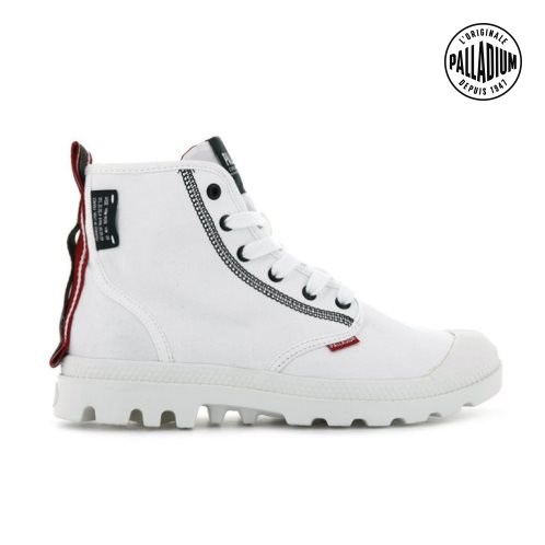 Palladium Pampa Dare 2 Survive Women's Boots White | UK A568-GXZ